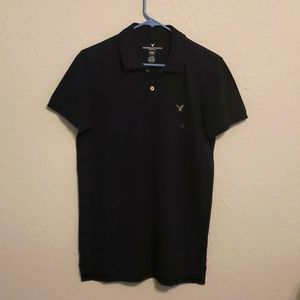 American Eagle Men's Polo Shirt Small Navy Blue